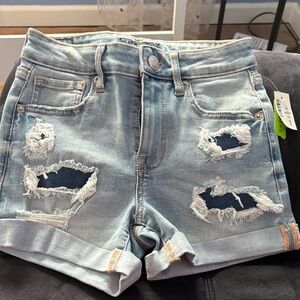 Aeropostale Light Blue Distressed Jean Shorts